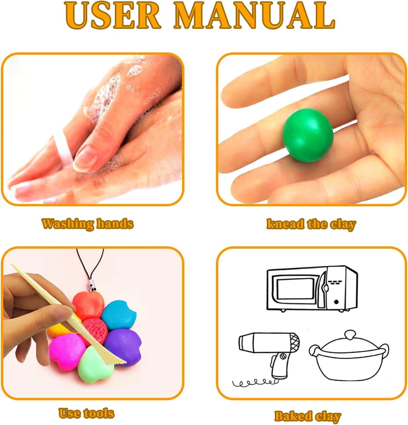 Polymer Clay 50 Colors,  Oven Bake Clay for Kids, Sculpey Clay Kit with DIY Kits for Adults, Modeling Clay for Earring Makeing, Jewelry Making