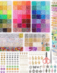 14700Pcs, Clay Beads for Bracelet Making Kit, 84 Colors Flat round Polymer Clay Heishi Spacer Beads for DIY Crafts Necklace Jewelry Making Gifts
