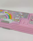 Unicorn Multifunction Pencil Case,Pencil Box for Girls. 2 Compartments Unique Stationery Set W/Z Pop Out Calculator and Pencil Sharpener. Best Back to School Gift Set for Kids, Girls & Teen.