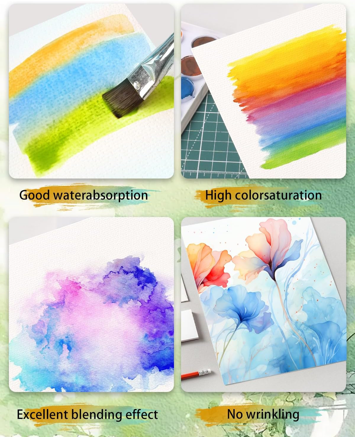 Watercolor Paper 9X12 Inches - 70 Sheets Bulk Pack, 140LB/300GSM Cold Press - Versatile Medium for Drawing, Watercolor, and Mixed Media Artistry