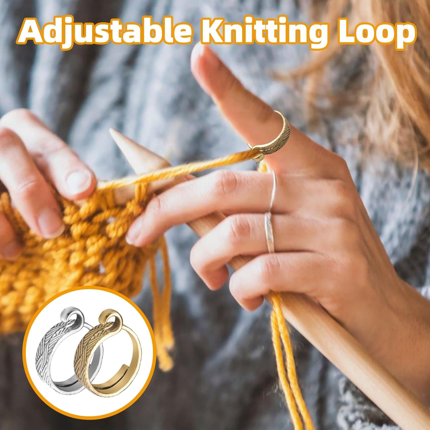 20 Pcs Cute Bee Honeycomb Stitch Marker, 2 Pcs Adjustable Knit Crochet Loop Ring for Crocheting and Knitting, Alloy Crochet Stitch Marker Knitting and Crocheting Accessories