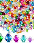 900 Pieces 3 Size Faceted Bicone Crystal Beads Bicone Mix Color DIY Craft Beads for Bracelet Necklace Earring Jewelry Making