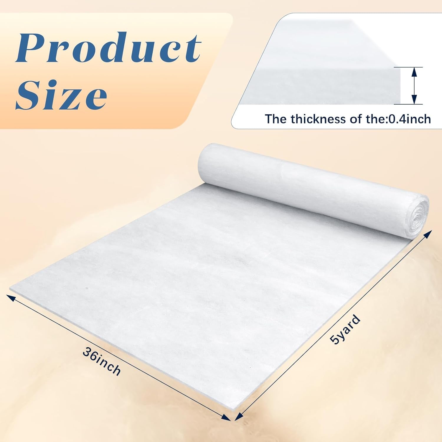 2 Roll Upholstery Quilt Batting 36 Inch X 5 Yard X 0.4 Inch Polyester Batting Multipurpose Fiberfill Stuffing Fabric for Cushion Pillows Bedspreads Interior Decoration Crafts