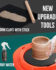Pottery Wheel for Kids - Complete Pottery Kit for Beginners, Upgraded Sculpting Clay Tools, Air Dry Clay & Arts Supplies, Mini Pottery Wheel Crafts Kits for Kids Girls Boys Ages 8-12