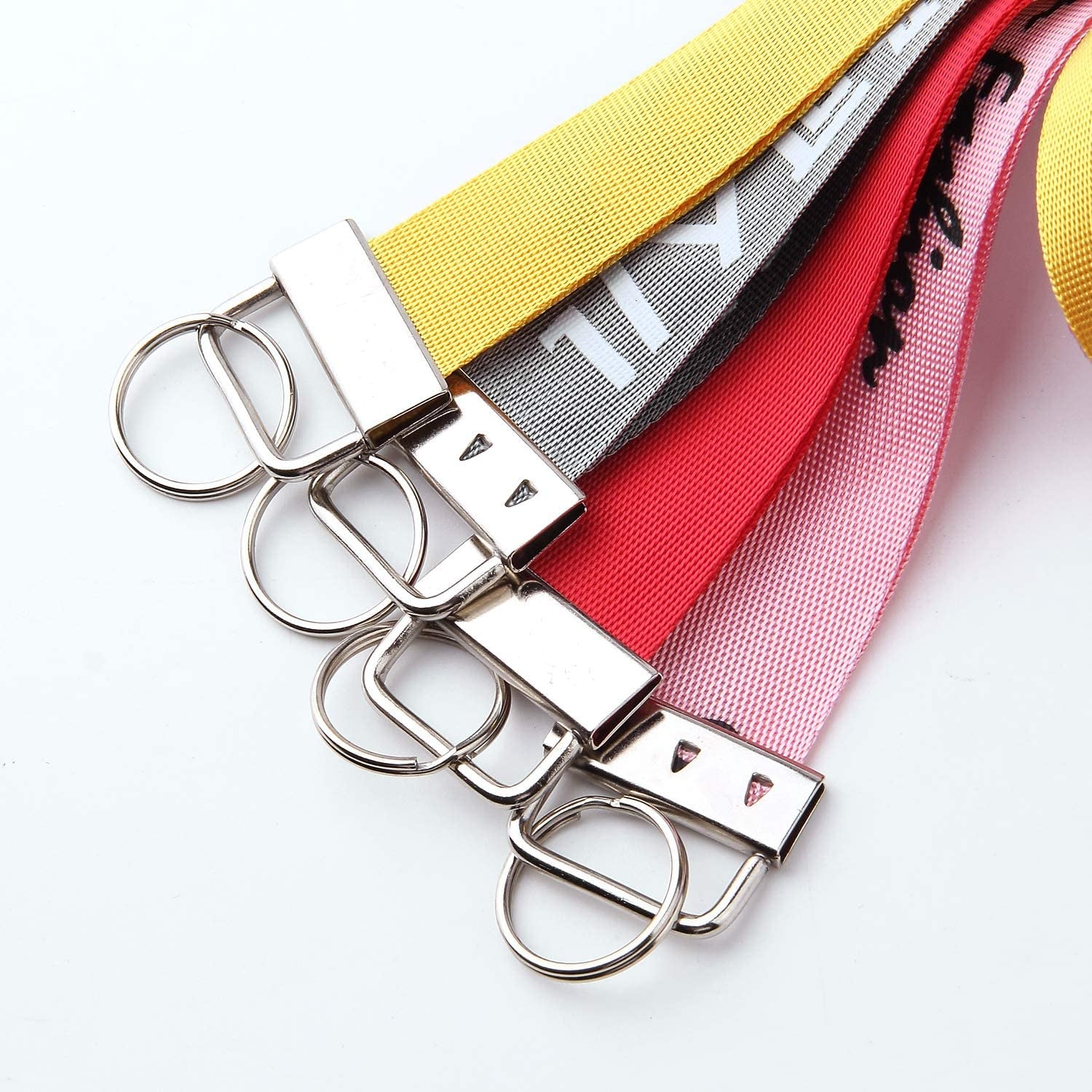 50 Sets Key Fob Hardware Key Fob Keychain Wristlet with Split Ring 1.25 Inch