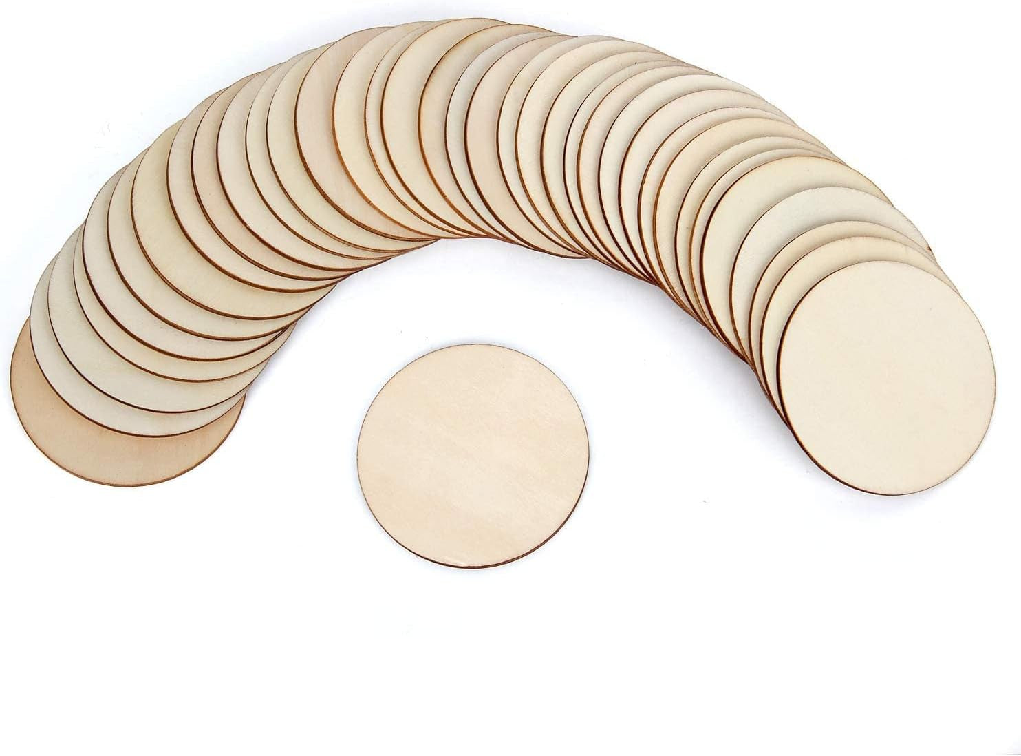 36 Pcs 3 Inch Unfinished Wood Circles for Crafts, Wood Rounds for Crafts, round Wood Discs for Crafts, Painting, Writing, DIY Supplies, Engraving and Carving, Home Decorations