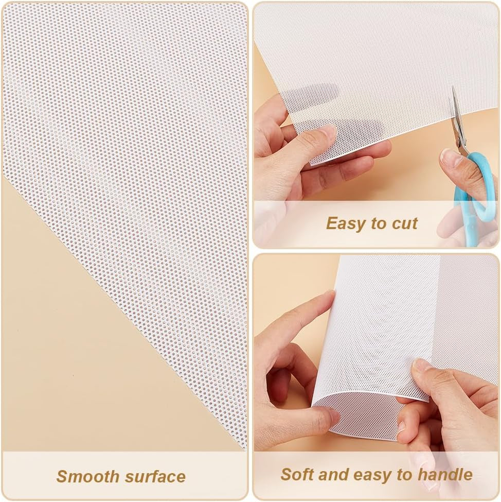 Custom Fursuit Eye Mesh, 39X11.8Inch White PVC Mesh Net 0.2Mm Thick Waterproof Printable Mesh for Furries Cosplay, Sculptures, Props, Fursuits, Craft Making, Hole: 0.8Mm