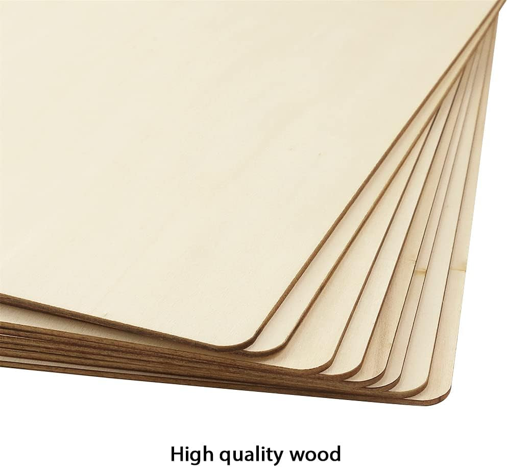 Pack of 4 PCS 12 X 12 Inch Craft Wood, Plywood Board Basswood Sheets, Perfect for DIY Projects, Drawing, Painting, Laser, Wood Burning, Wood Engraving and Laser Projects