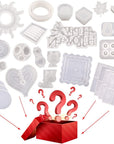 500G Random Resin Molds,Mystery Box Silicone Molds for Epoxy Resin,Blessing Bags Blind Box Moldes De Silicona Para Resina,Contains Pendants,Coasters,Trays,Letters and Other Random Moulds