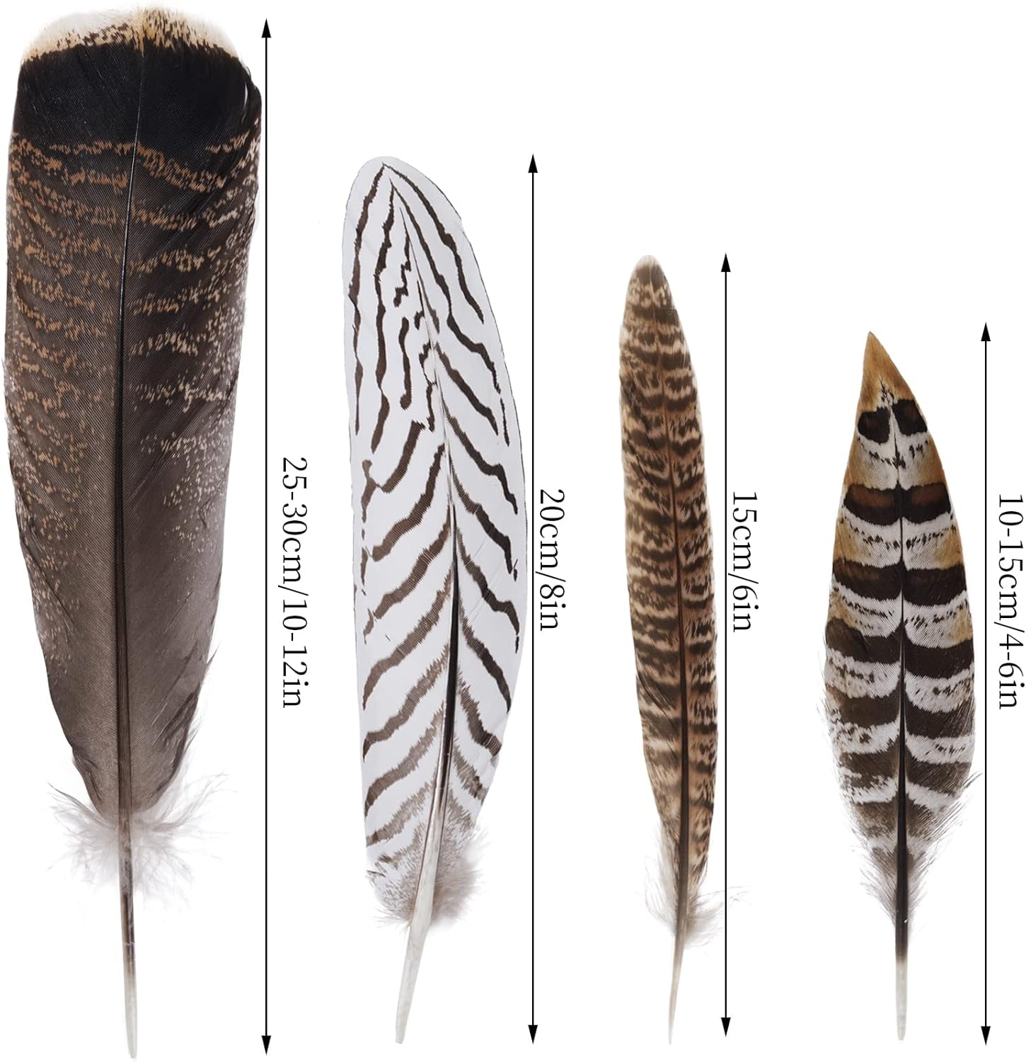 12Pcs Natural Pheasant Feathers 10-30Cm 4 Style Feathers Mixed Feathers for DIY Craft Wedding Home Party Decorations