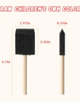 5 Pcs Foam Paint Brushes, 2 Inch Foam Brush, Wood Handle Foam Brushes for Staining, Sponge Paint Brush, Foam Brushes for Staining, Varnishes, and DIY Craft Projects