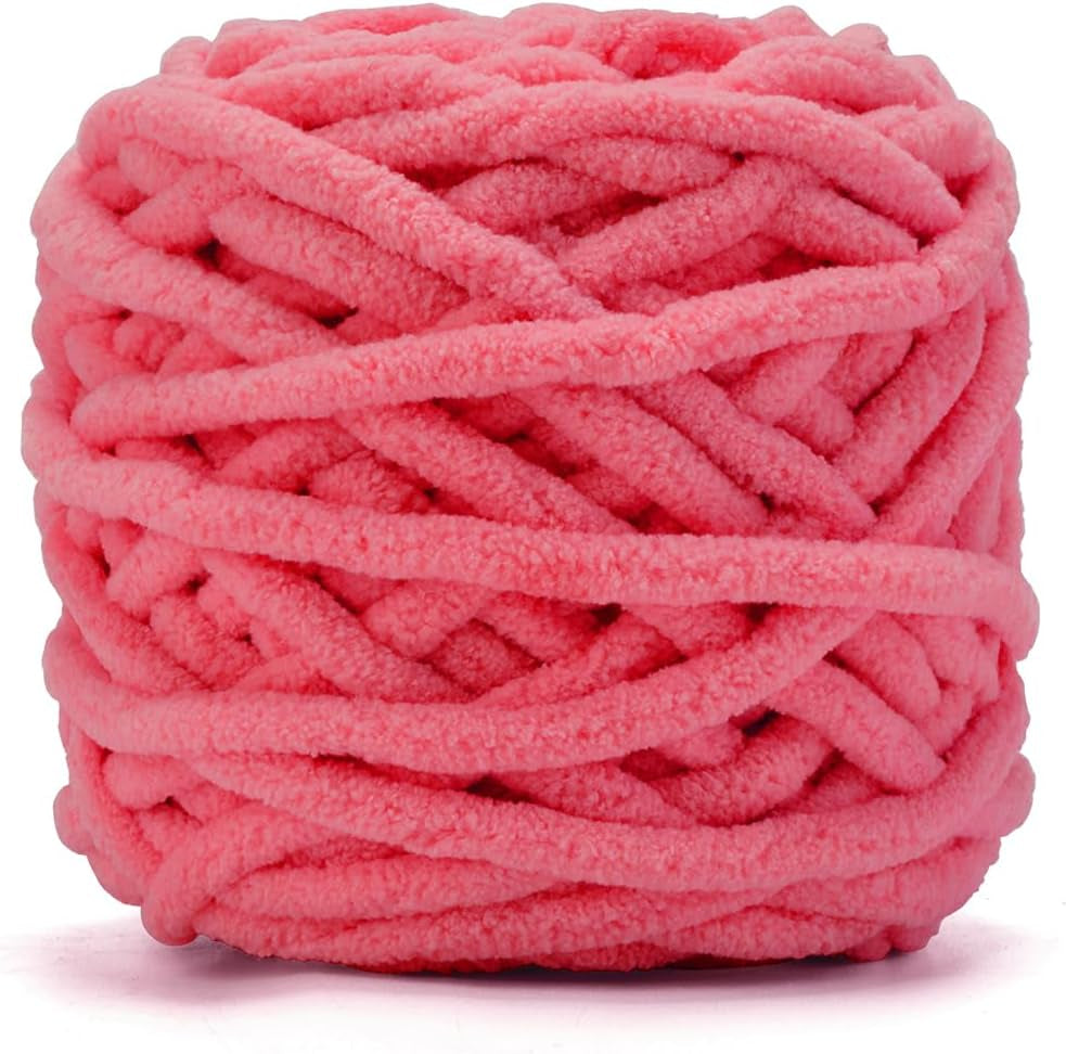 Blanket Yarn 3 Pack of 100G/3.5Oz - White Chenille Yarn 6 Super Bulky - Knitting, Crocheting &amp; Crafts Chunky Yarn