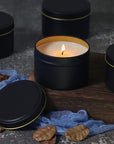 24 Pieces Black Candle Tins 4Oz, Candle Jars,Bulk Candle Containers for Candle Making,Storage Jars,Diy Candle Making (Black)