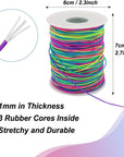 1Mm Elastic String for Bracelets, 328 Feet Rainbow Stretchy Bracelet String Elastic Beading Cord for Bracelets, Necklaces, Jewelry Making, Pony Beads and Crafts