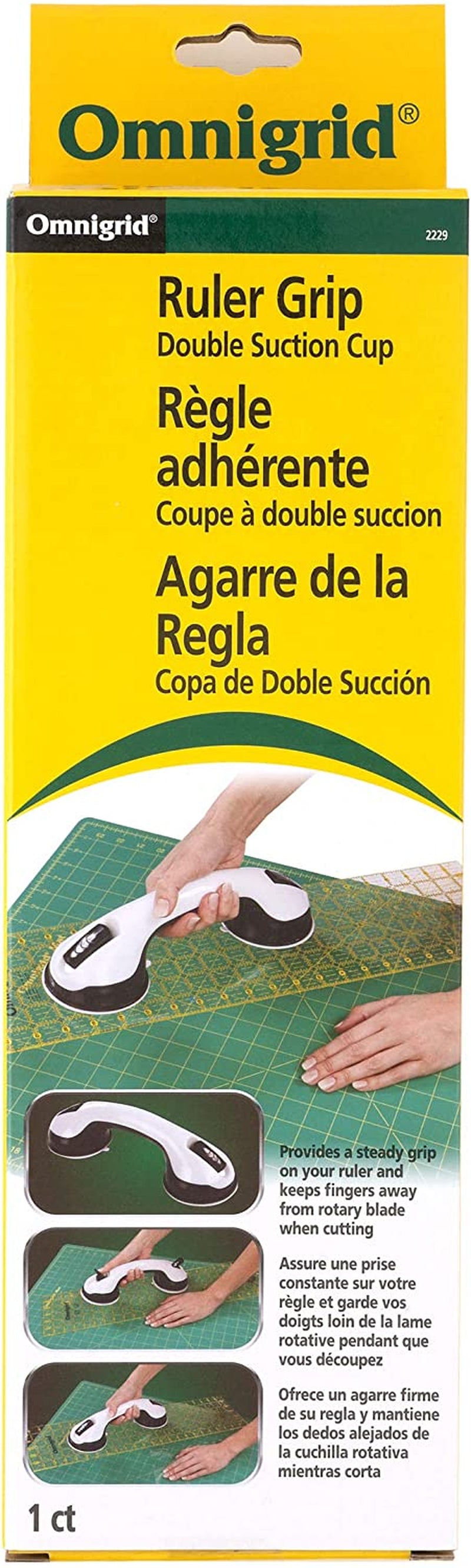 Double Suction Cup Ruler Grip, White