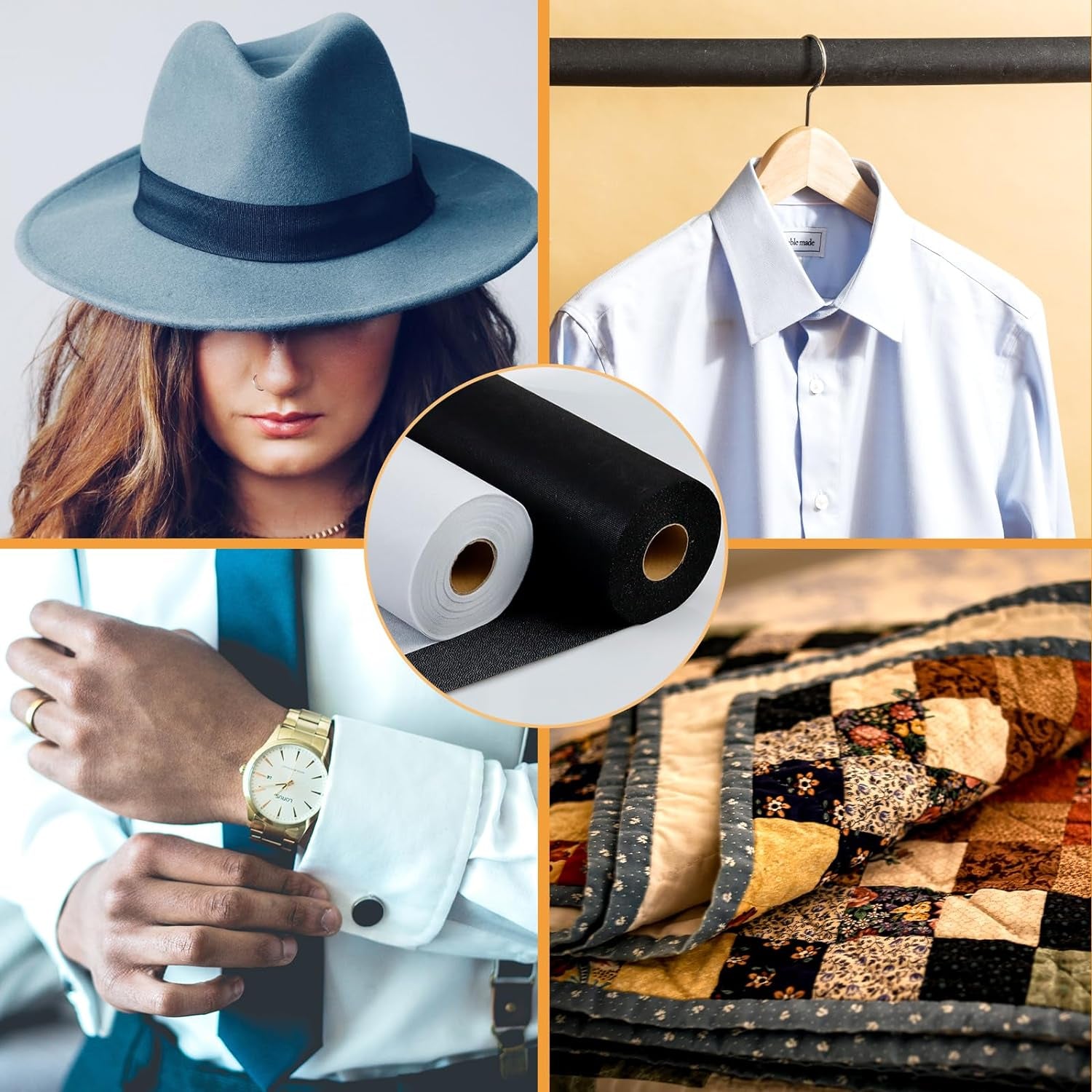 Medium Weight White Iron-On Non-Woven Fusible Interfacing: 16.5&quot; X 30Yd Medium Weight Non-Woven Interfacing Iron on Polyester Single-Sided Interfacing for DIY Crafts Supplies