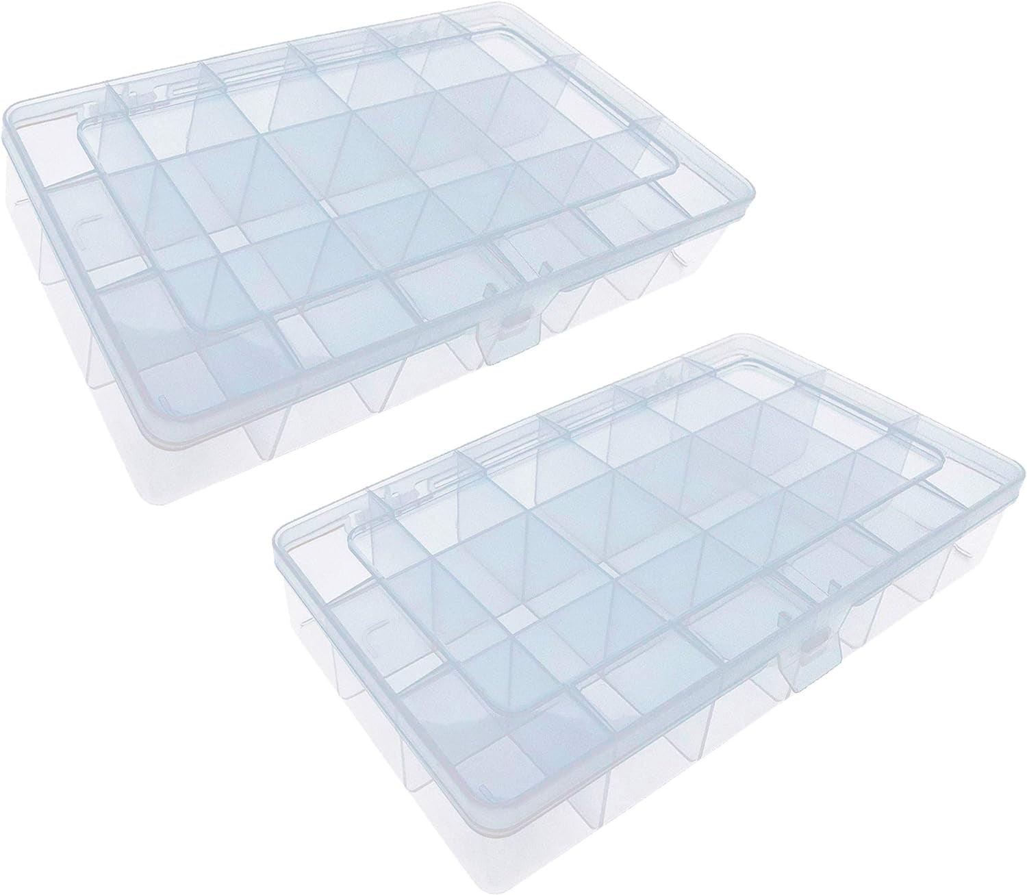8-Grid Snack Box Container with Removable Dividers Plastic Organizer Box for Candies Snacks Electronics Jewelry Small Parts (7.3In X 4.9In)
