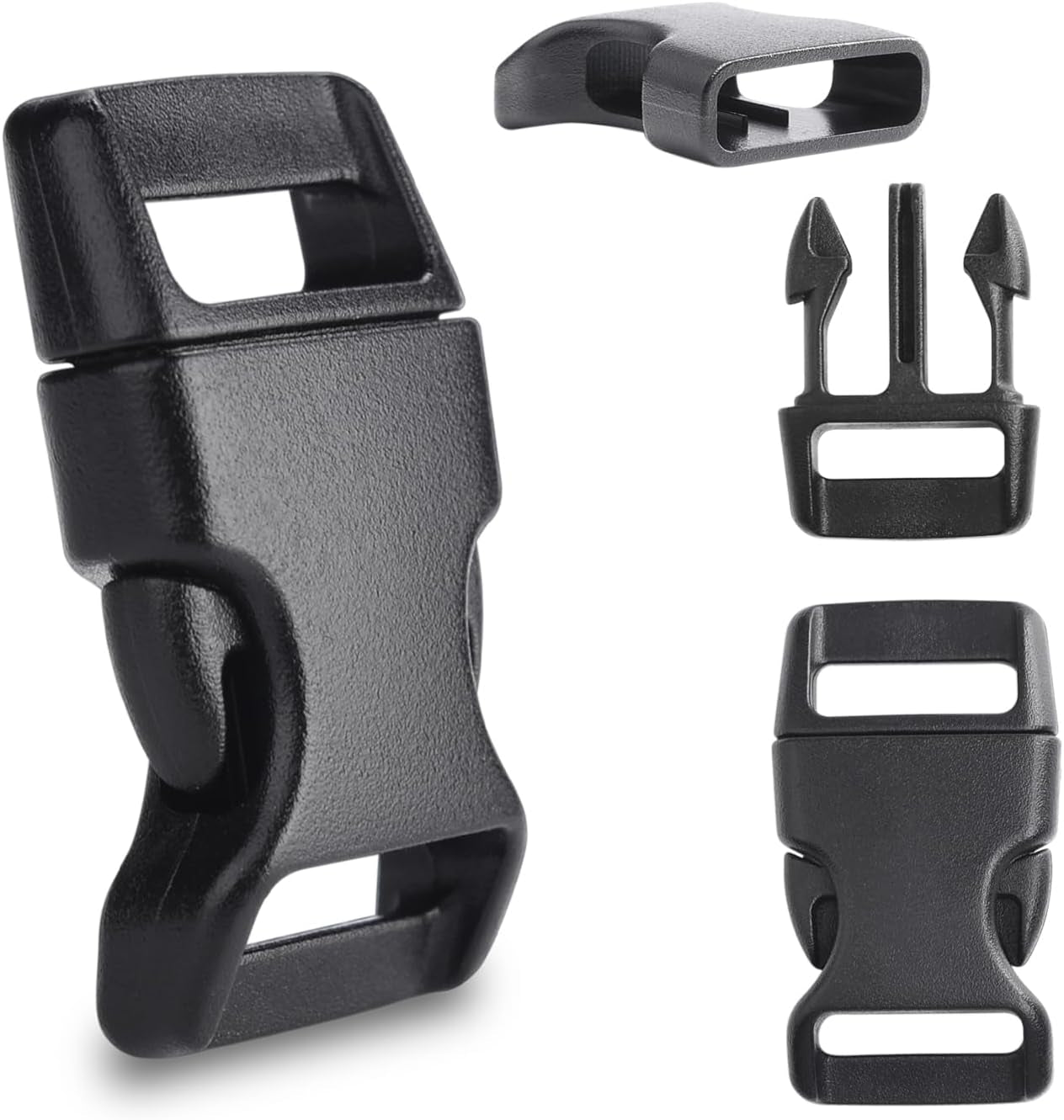 30 Pack 5/8 Inch Side Release Buckles, Contoured Plastic Paracord Bracelet Buckles, Paracord Buckles for Parachute 550 Cord Clips Paracord Bracelets Clasp Dog Collar Buckle DIY Craft Accessories