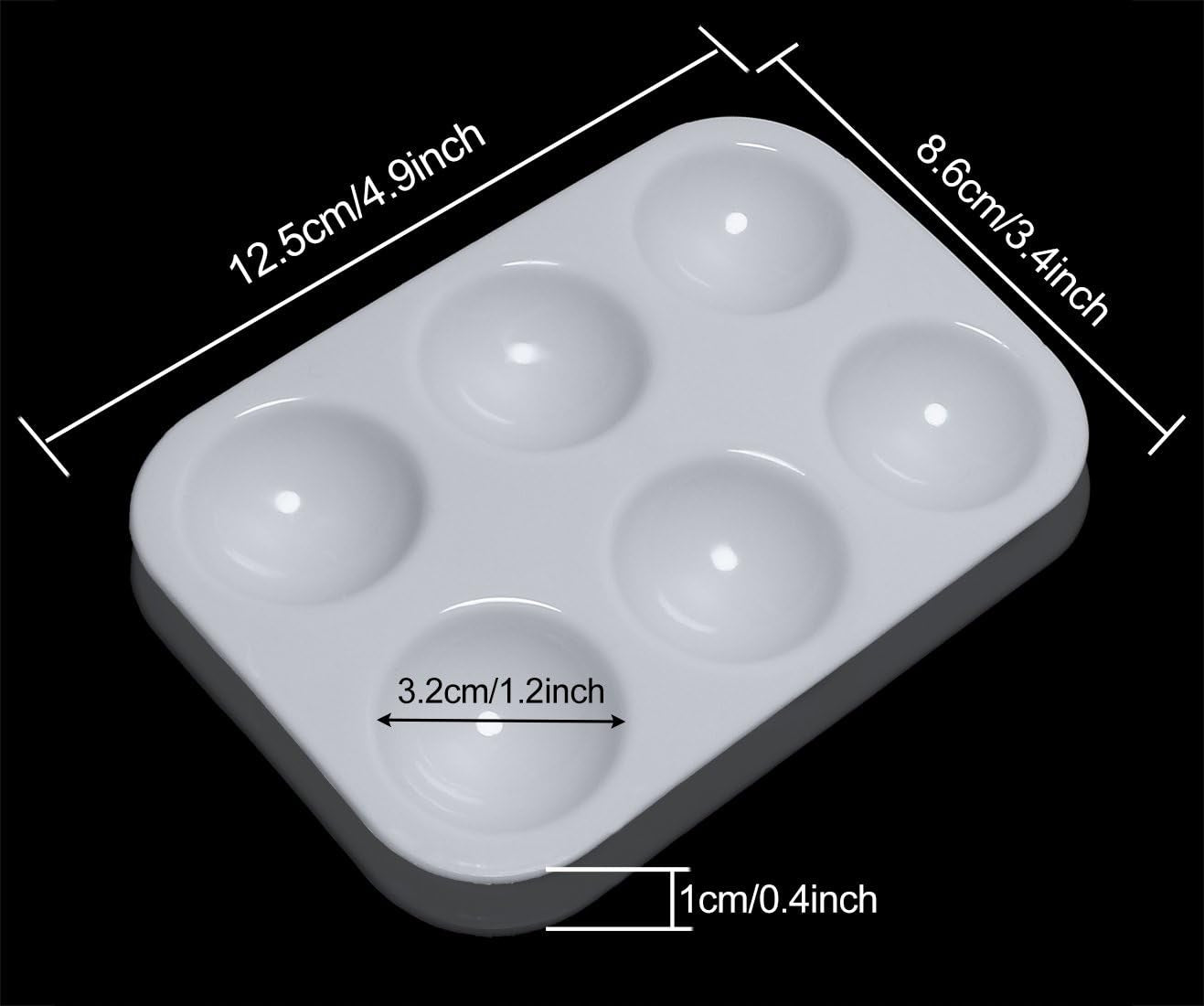 Art Paint Tray Palette 3Pcs 6 Well Plastic Rectangular Paint Tray for Watercolor Painting