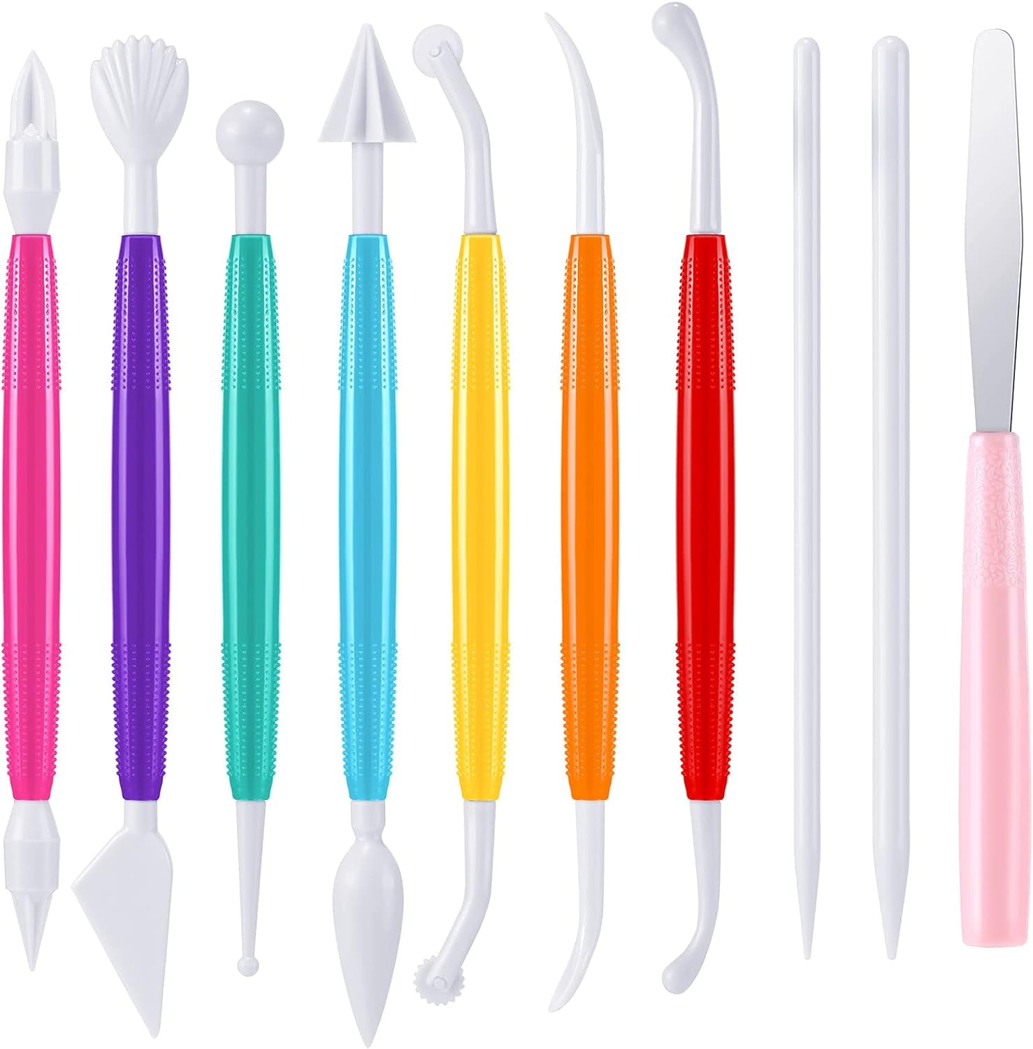 Plastic Clay Tools Clay Sculpting Tools Modeling Clay Tools Double Head Ceramic Pottery Tool Kit Cook Decorating Tools for Crafts DIY Shaping and Sculpting, Assorted Colors(20 Pieces)