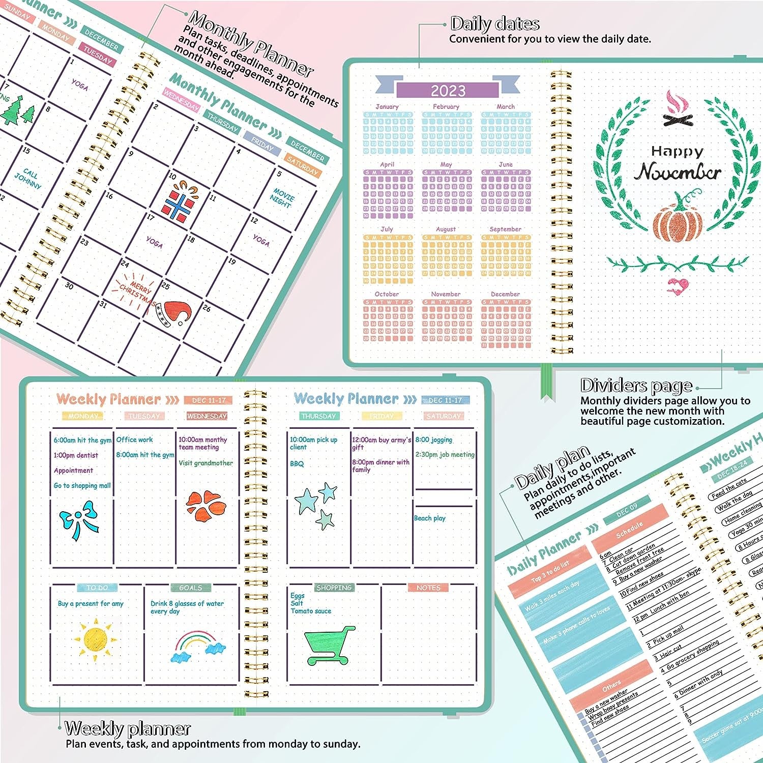 36Pcs Bullet Journal Stencils Templates Set (5.1 * 7.9 Inch) - Bullet Journals Accessories/Supplies Kit - Journal Stencils for Bullet Journaling - Planner Stencils for A5 Dotted Journal
