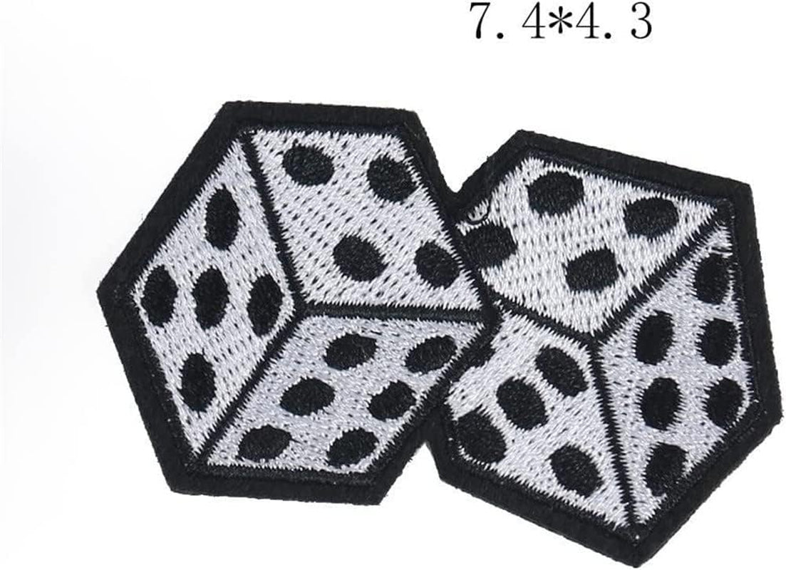 2Pcs Rock Cool Poker Fashion Clothing Patches Card Game Iron on Patches for Clothing Appliques on Backpack Shoes Decoration Embroidered Decal