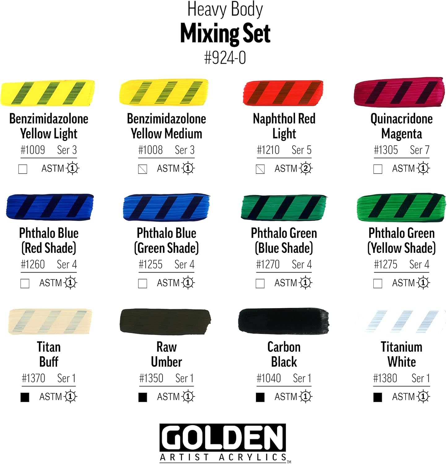 , Heavy Body Acrylics, 12-Color Mixing Set