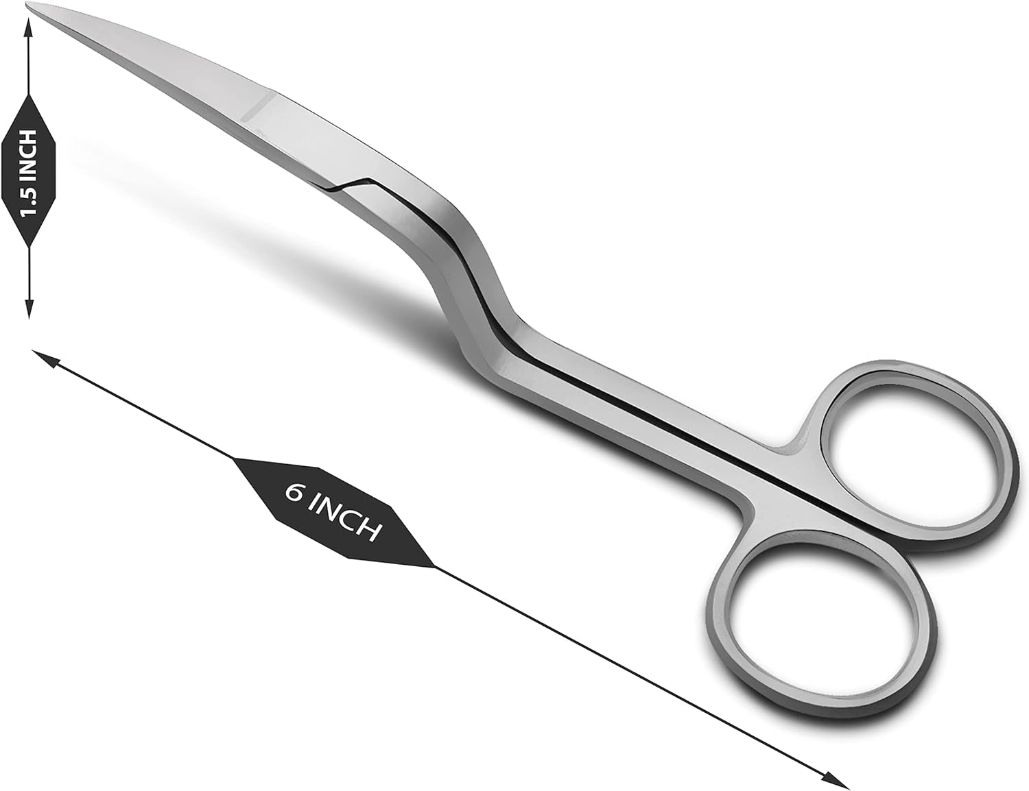 6 Inch Double Curved Scissors – Professional Grade, Multi-Purpose Precision Scissors for Crafting, Embroidery, and Dog Grooming