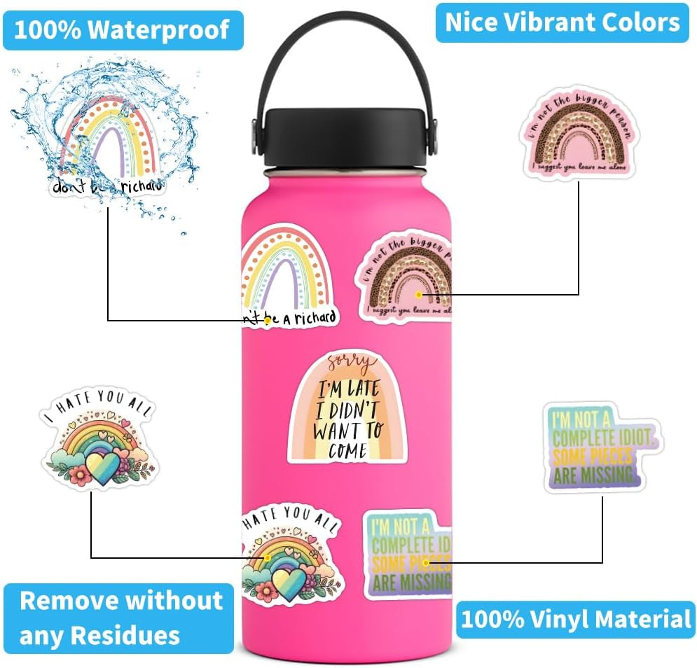 200 PCS Boho Sarcastic Stickers,Funny Stickers for Adults,Snarky, Humorous Quotes Stickers for Water Bottle,Laptop,Phone,Hard Hat,Bumper,Gifts for Adult