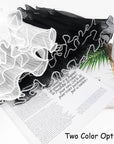 Black Flower Wrapping Paper Kit - 4.37 Yards Pearl Lace Mesh for Bouquets, Wave Tulle with Ribbons and 3D Butterflies - Floral Wrap Florist Supplies (Black)