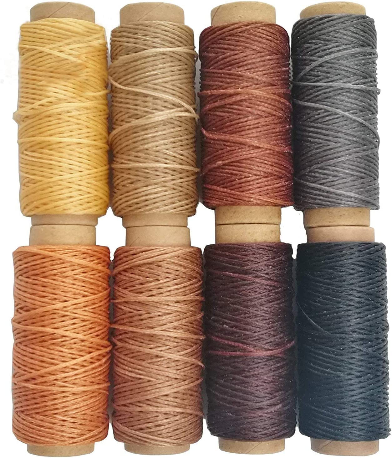 264 Yards 150D Leather Sewing Waxed Thread Cord for Leather Craft DIY 1Mm Diameter 8 Colors Sewing Thread Cord,Each of 33 Yards (Color A)