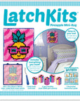 Latchkits  for Wall Hangings & Mini-Rugs - Pineapple - Craft Kit with Easy, Color-Coded Canvas, Pre-Cut Yarn & Latch Hook Tool - Perfect DIY Craft for Kids - Ages 6 and Up, Small, Multi