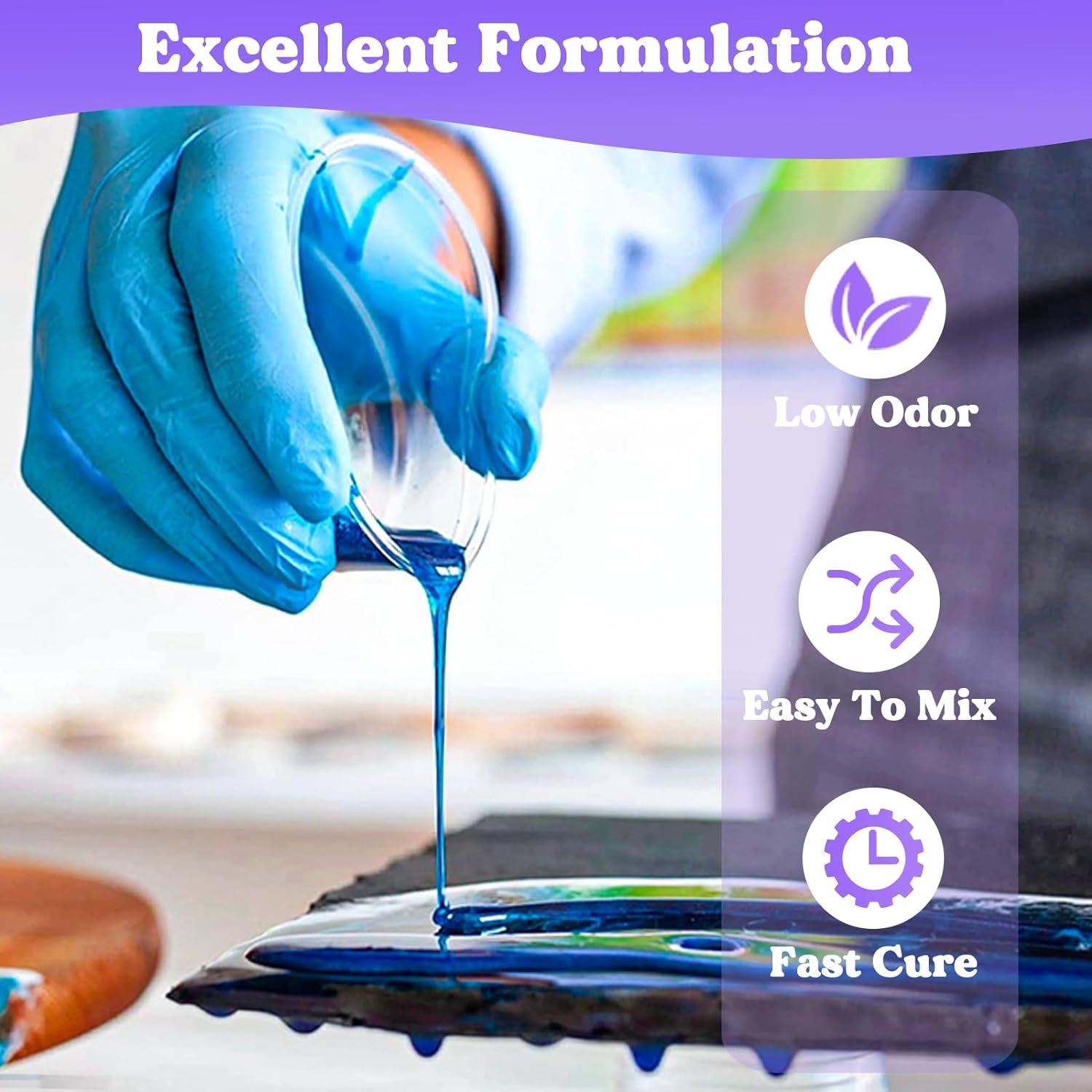 80Oz Crystal Clear Casting Resin Kit,Bubbles Free Epoxy Resin Supplies,Clear Resin for Craft,Tumblers,Molds,Jewelry,Resin and Hardener with 6 Mica Powders,Large Silicone Cup