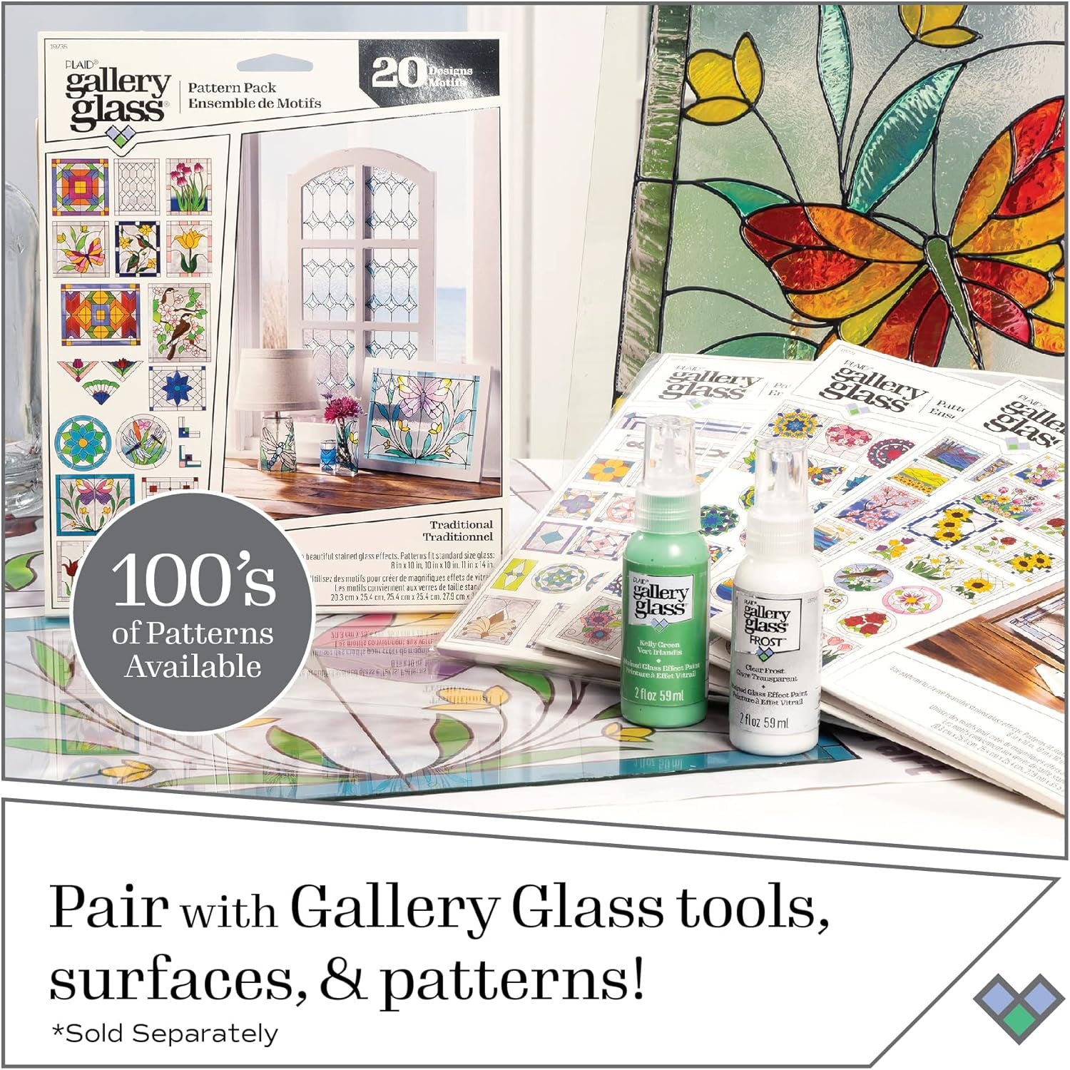 , Floral Stained Kit, Glass Paint Set for DIY Arts and Crafts, Perfect for Beginners and Artists, 1 Count (Pack of 6)