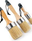 Chalk Paint Brush, Wax Paint Brush Set 3 Pack, round Paint Brushes Use with All Paints, Natural Bristle Brushes for Painting or Waxing, Home Decor, DIY Art Crafts