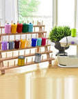 Wooden Thread Rack Sewing and Embroidery Thread Holder, 60 Spools, 2 Pack