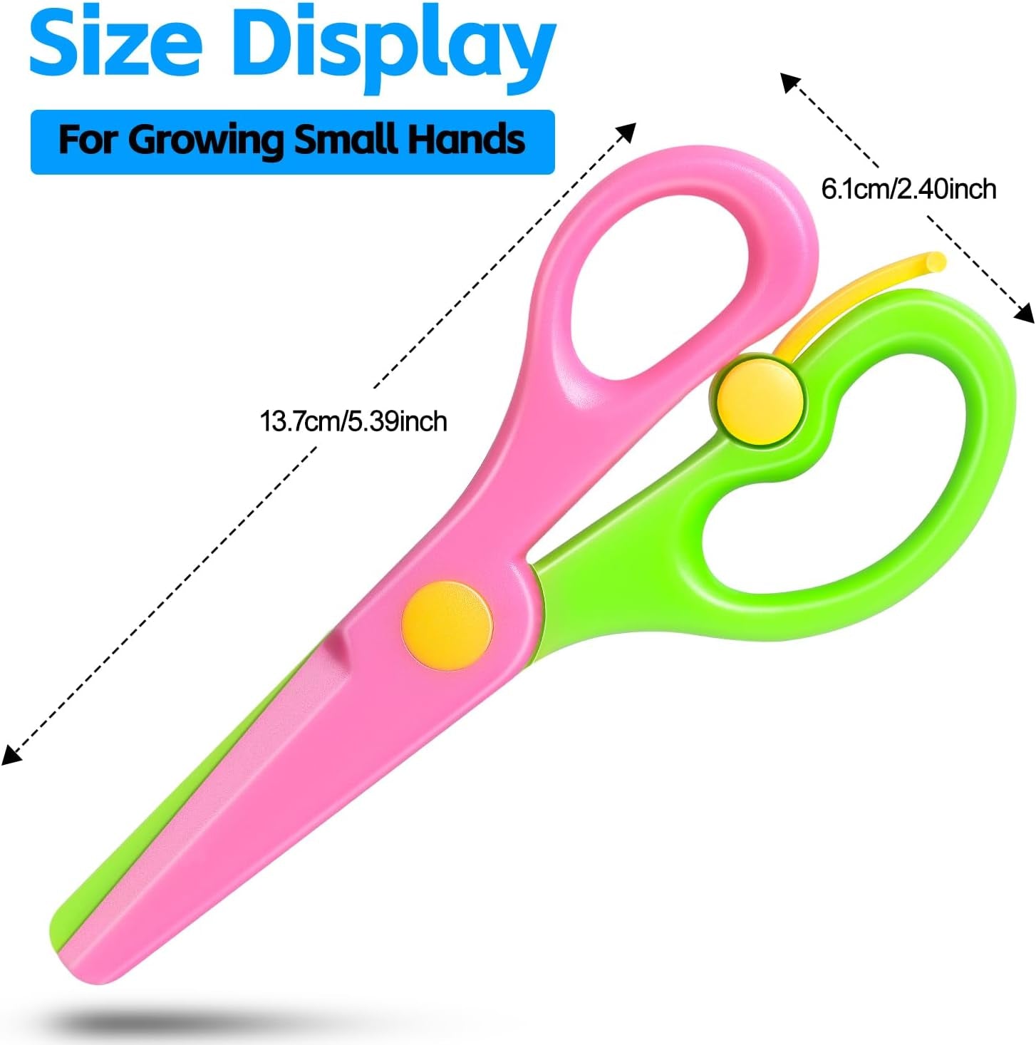 Kids Scissors,  Toddler Scissors Children Safety Scissors for Kid Ages 2-4, Blunt Tip Preschool Training Scissors Color Blocking Art Craft Scissors, 3Pcs