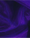 Pack of 25 Yards Long Bridal Solid Sheer Organza Fabric Bolt for Wedding Dress, Fashion, Crafts, Decorations, Backdrop, Christmas Craft Supplies, Silky Shiny Organza Fabrics 44” Wide- Dark Purple
