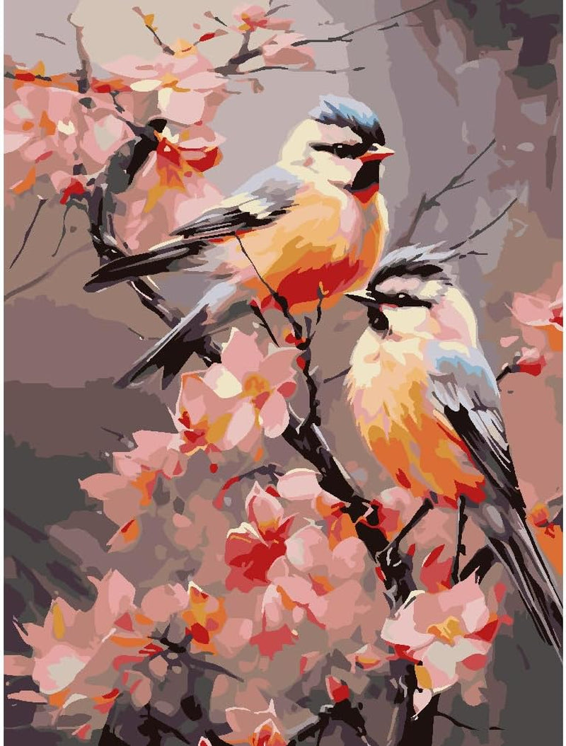 Owl Paint by Number for Adult Kit, DIY Acrylic Paint by Numbers for Adults Beginner, Owl and Flowers Oil Painting by Number on Canvas for Home Wall Decor 16X20Inch