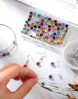 80 Pieces Crystal Birthstone Charms with 200 Jump Ring Handmade DIY Beads Pendant Mixed Color Birthstones for Jewelry Making round Charms for Bracelets Necklaces Jewelry Findings (Vivid Color)