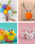 [130Pcs] 30Pcs 2 Inch Large Pom Poms with 100Pcs Wiggly Eyes, Multicolor Pom Poms for Arts and Crafts Kids DIY Projects