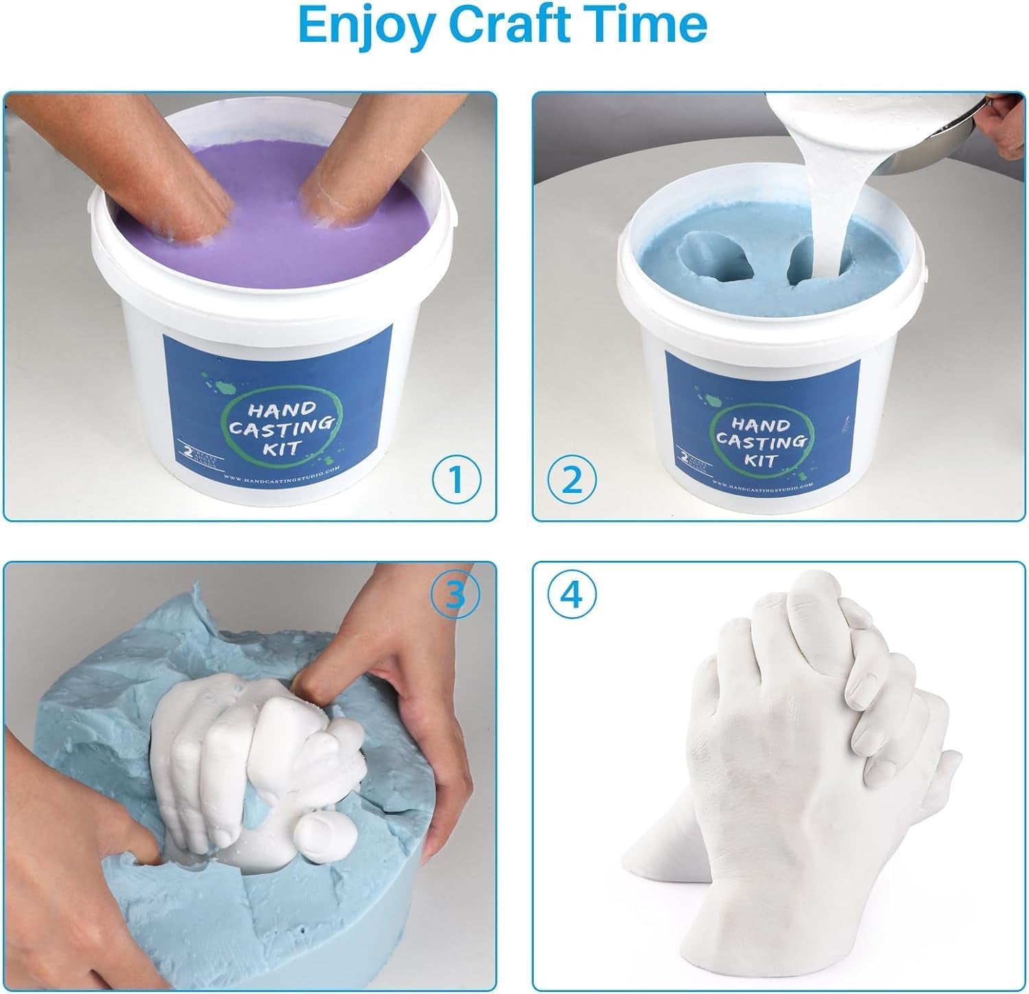 Hands Casting Kit, DIY Plaster Statue Molding Kit & s for 2 Adult, Wedding, Friends, Anniversary, Hand Hold Casting Kit for Holiday Activities and Perfect for Couple Gift Ideas