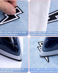 30Pcs Black Lightning Iron-On Patch, Sew-On Flash Embroidered Patches, DIY Appliques Decoration for Shoes, Clothes, Backpacks, Caps, Motorcycle Jackets (2.5X1 Inch)