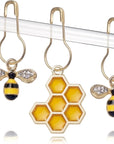 20 Pcs Cute Bee Honeycomb Stitch Marker, 2 Pcs Adjustable Knit Crochet Loop Ring for Crocheting and Knitting, Alloy Crochet Stitch Marker Knitting and Crocheting Accessories