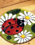 Ladybug Latch Hook Kits Rug Making Kits DIY for Kids/Adults with Printed Canvas Pattern 20" X 20"