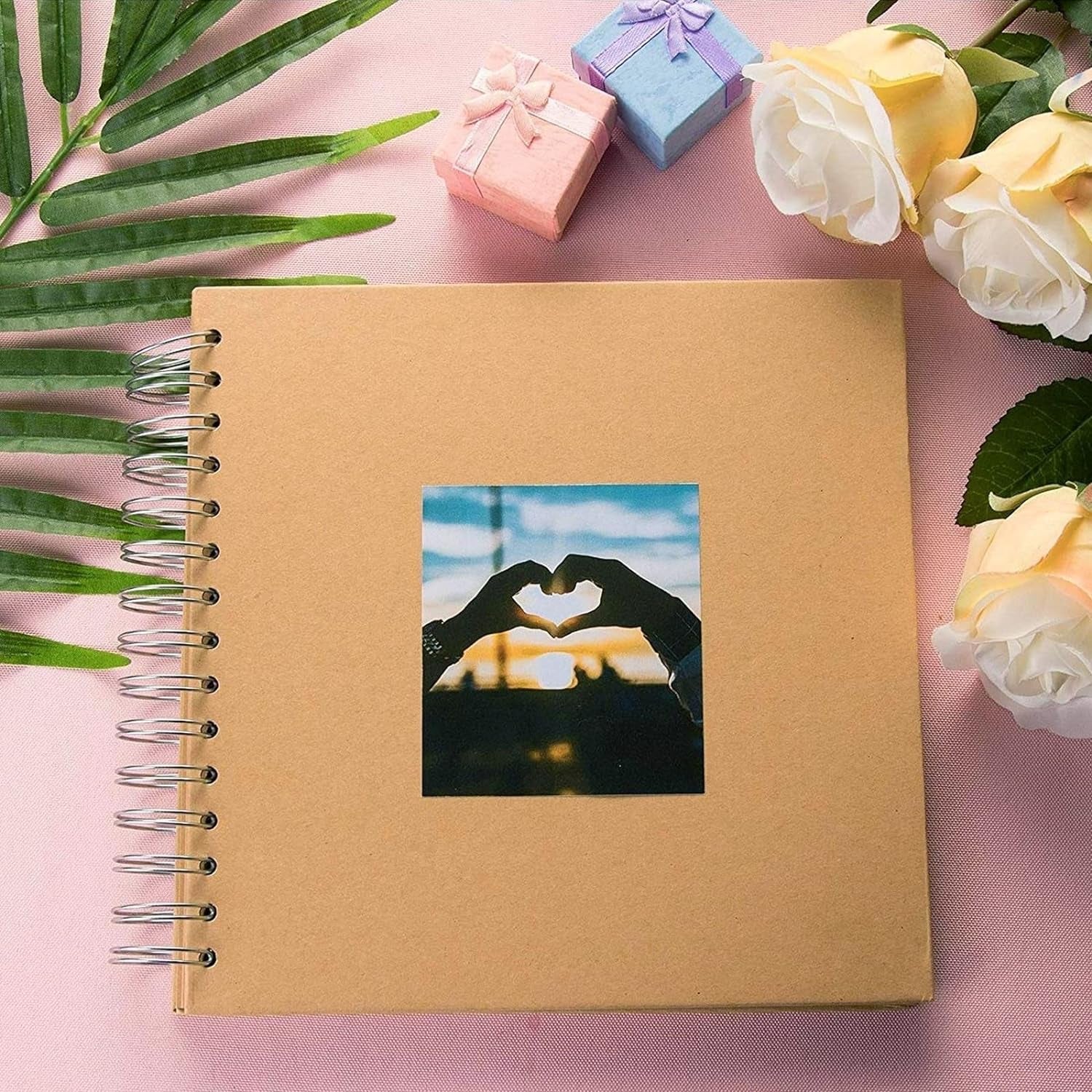 80 Pages Hardcover Kraft Scrapbook Albums, Multi-Purpose Brown Paper Notebook for Arts and Crafts, Blank Page Journal for Scrapbooking, Crafting, Creating Artworks and Journaling (8X8 Inches)
