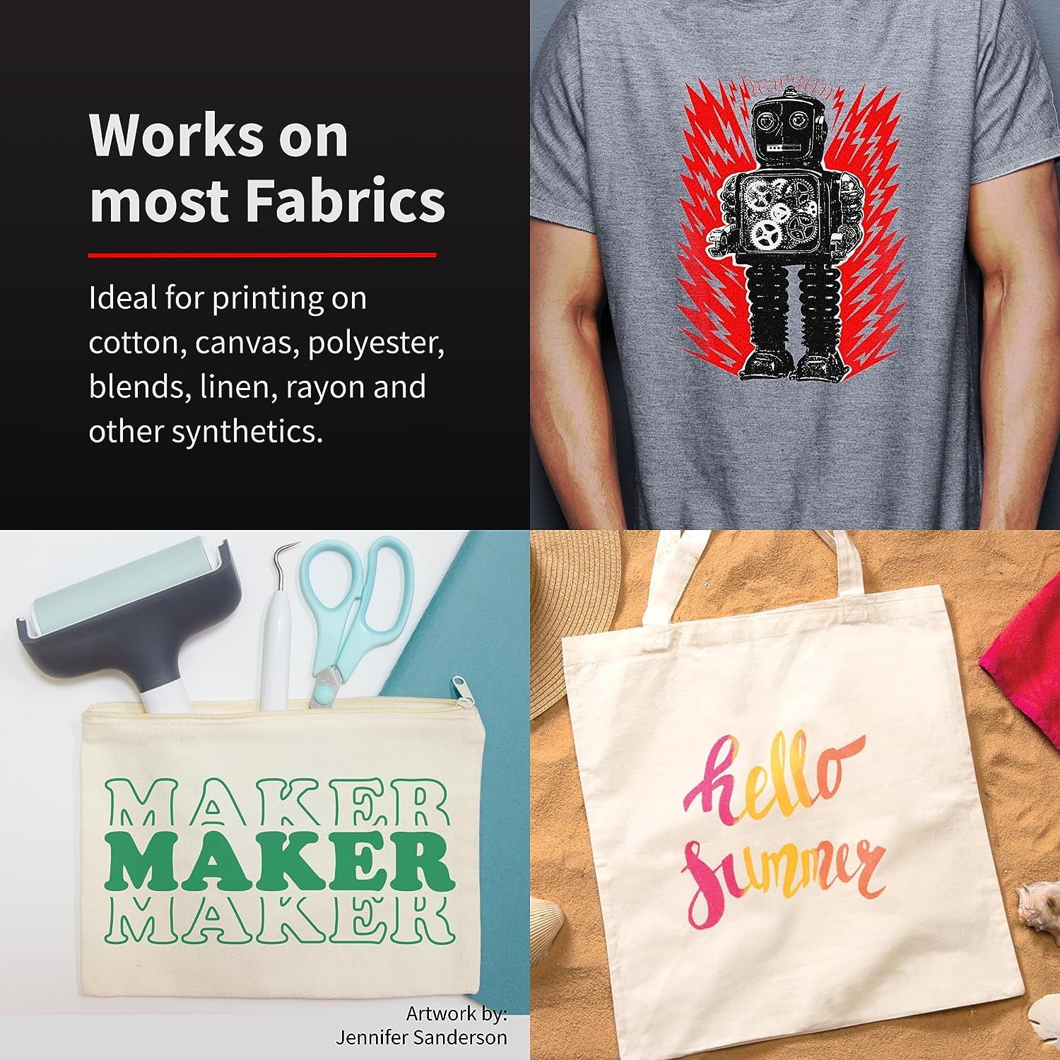 Fabric Screen Printing Ink Starter Set, 6-Colors, 4-Ounce for T-Shirt and Silkscreen Printmaking