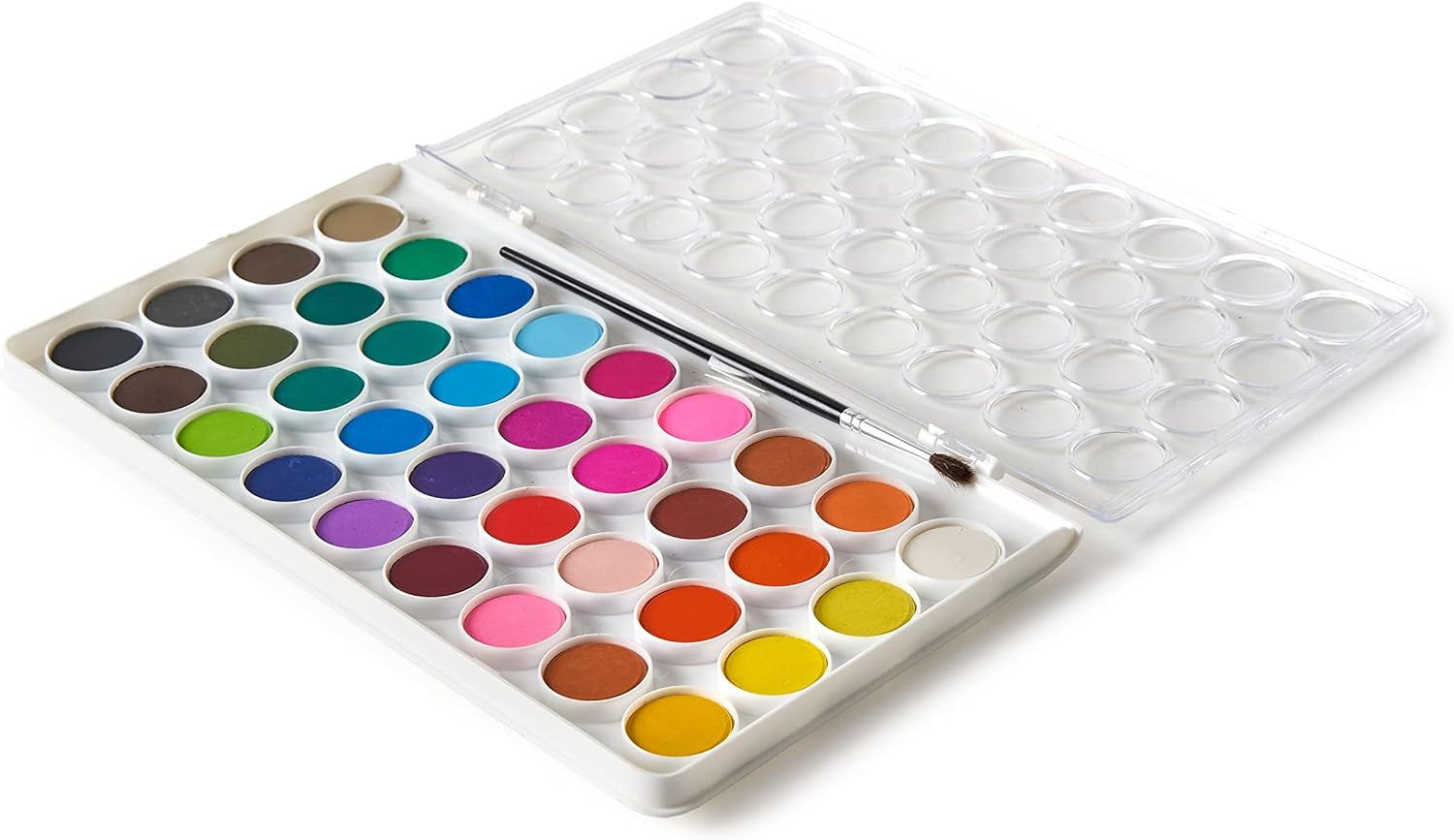 36 Color Watercolor Pan Set with Natural Hair Brush Necessities - Watercolor Set for Students, Teachers, Artists - 1 Pack
