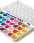 36 Color Watercolor Pan Set with Natural Hair Brush Necessities - Watercolor Set for Students, Teachers, Artists - 1 Pack