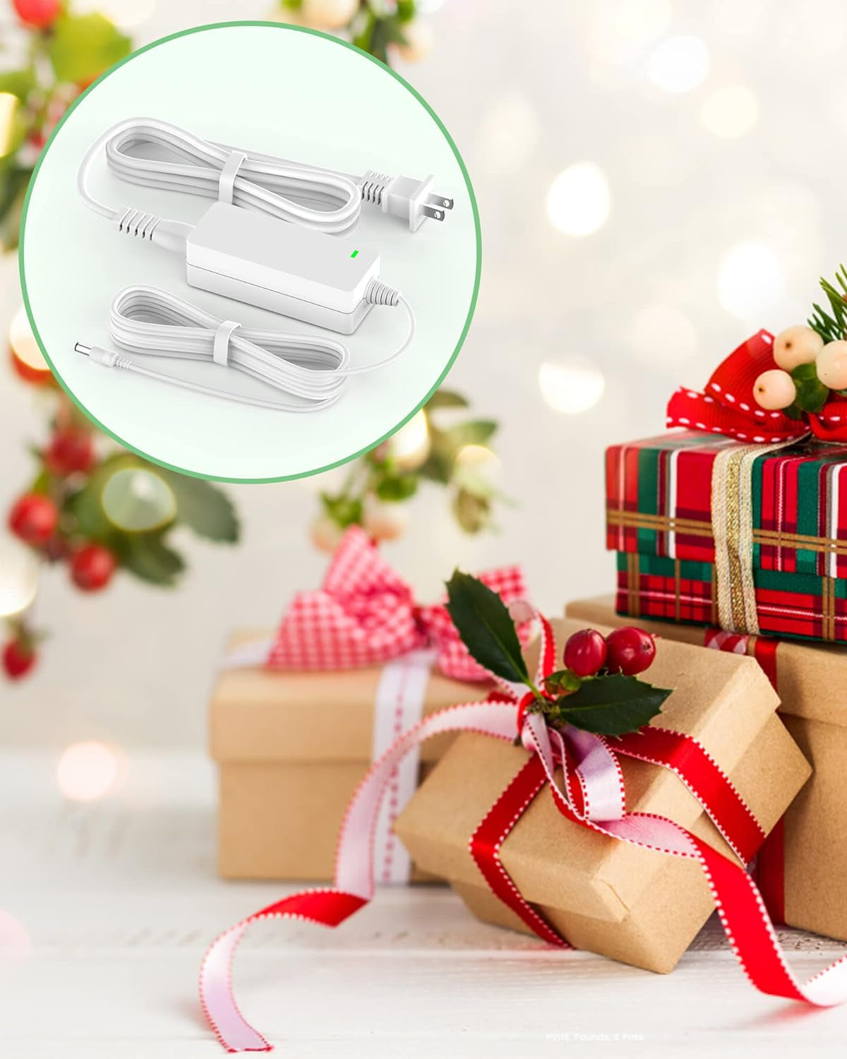 Power Cord for Cricut Explore Air 2/Expression 2/Maker/Explore/Explore Air/Explore One/Create/Cake/Mini/Original Replacement for Cricut Maker KSAH1800250T1M2 Cutting 18V Charger Power Supply (White)